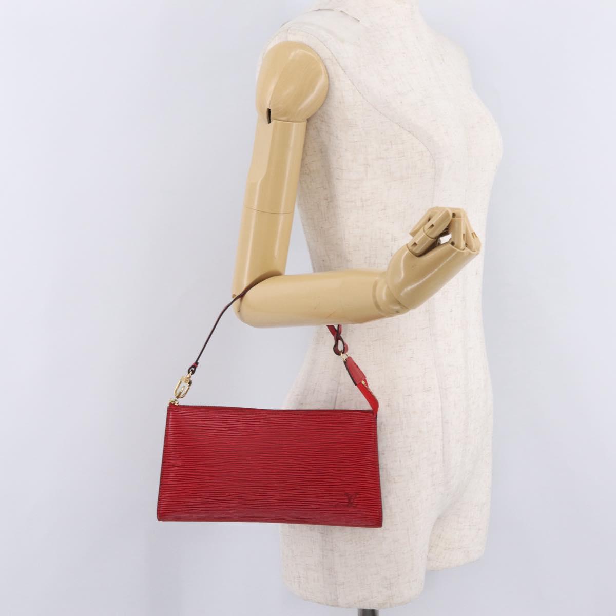 LOUIS VUITTON Epi Pochette Accessoires Accessory Pouch Red M52987 LV Auth ka6369