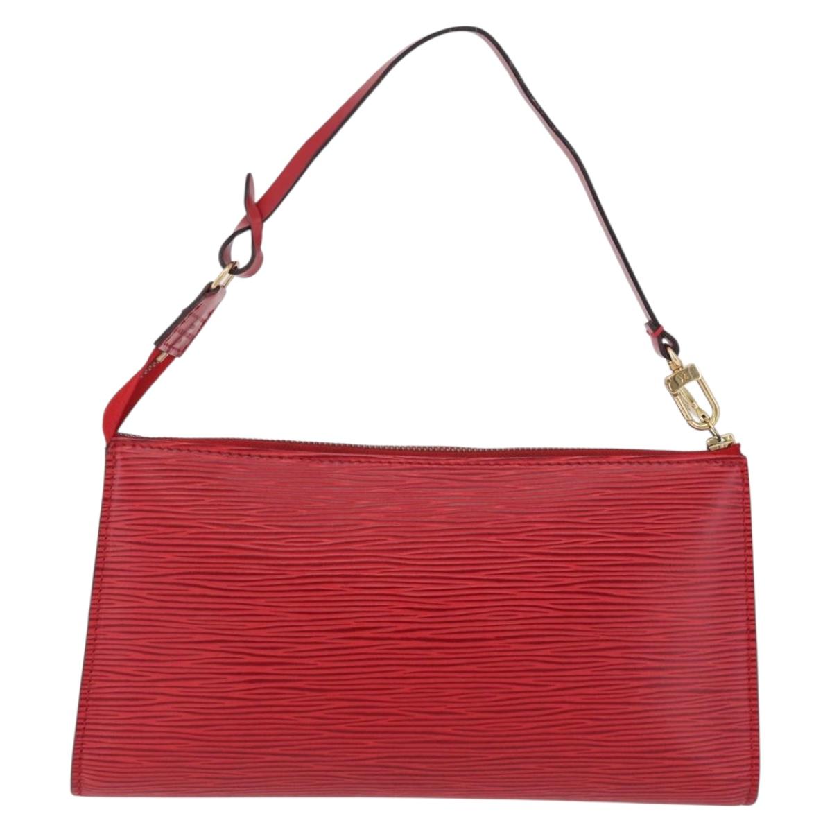LOUIS VUITTON Epi Pochette Accessoires Accessory Pouch Red M52987 LV Auth ka6369