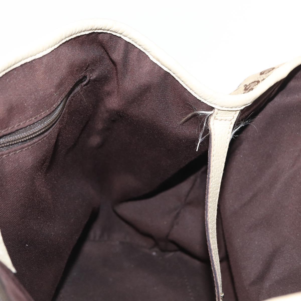 GUCCI GG Canvas Web Sherry Line Pretty Tote Bag Beige Gold 163805 Auth ka637