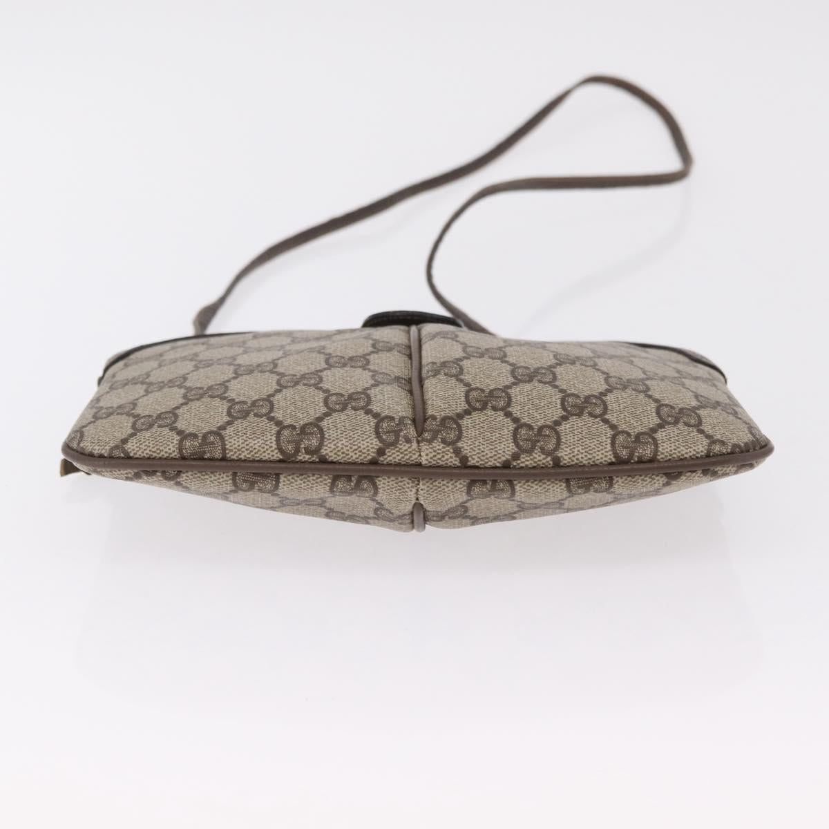 GUCCI GG Supreme Web Sherry Line Bag PVC Beige Gold 904 02 047 Auth ka6370