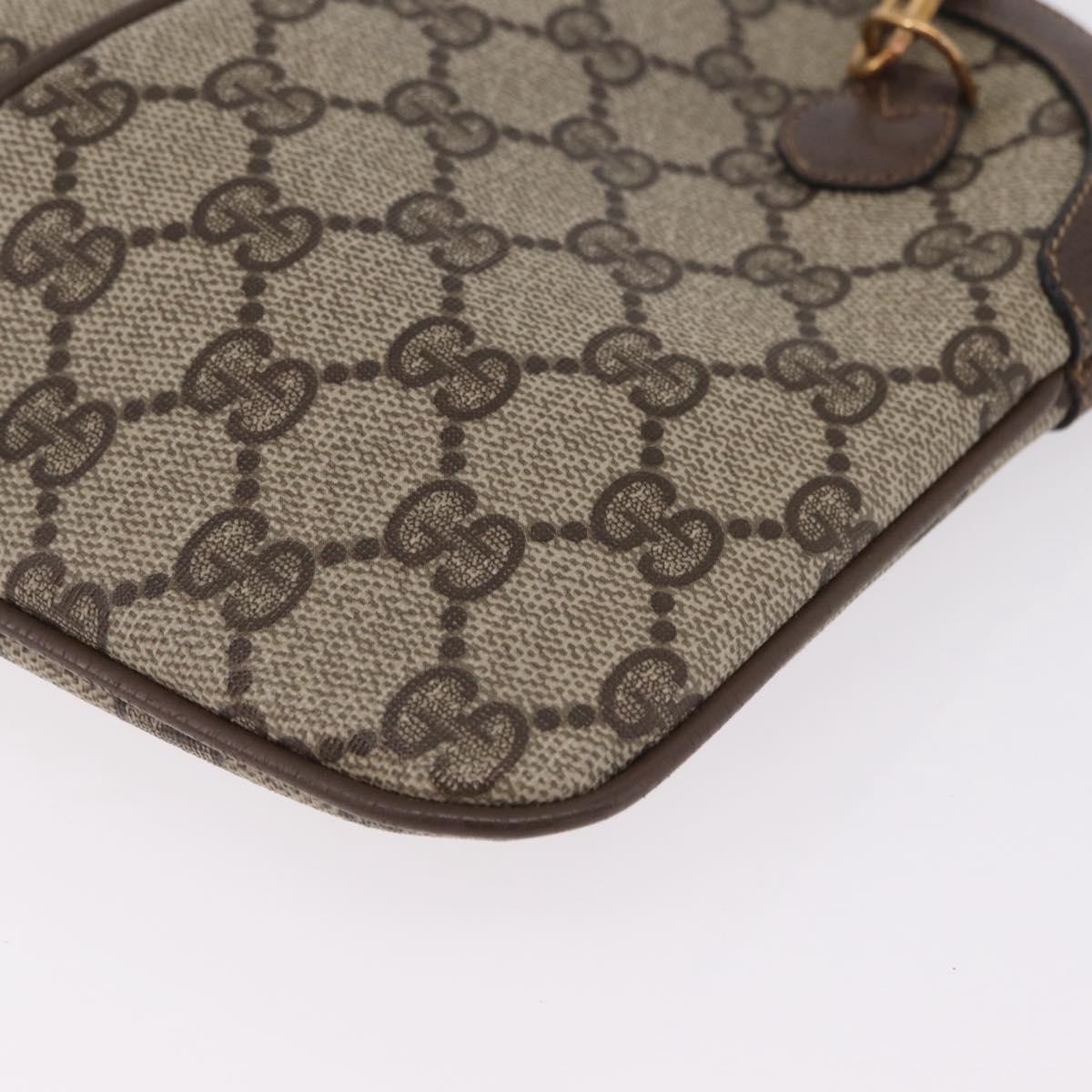 GUCCI GG Supreme Web Sherry Line Bag PVC Beige Gold 904 02 047 Auth ka6370