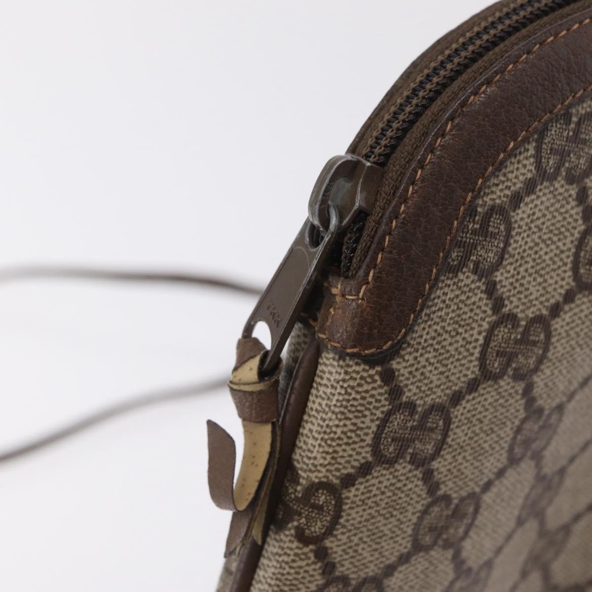 GUCCI GG Supreme Web Sherry Line Bag PVC Beige Gold 904 02 047 Auth ka6370