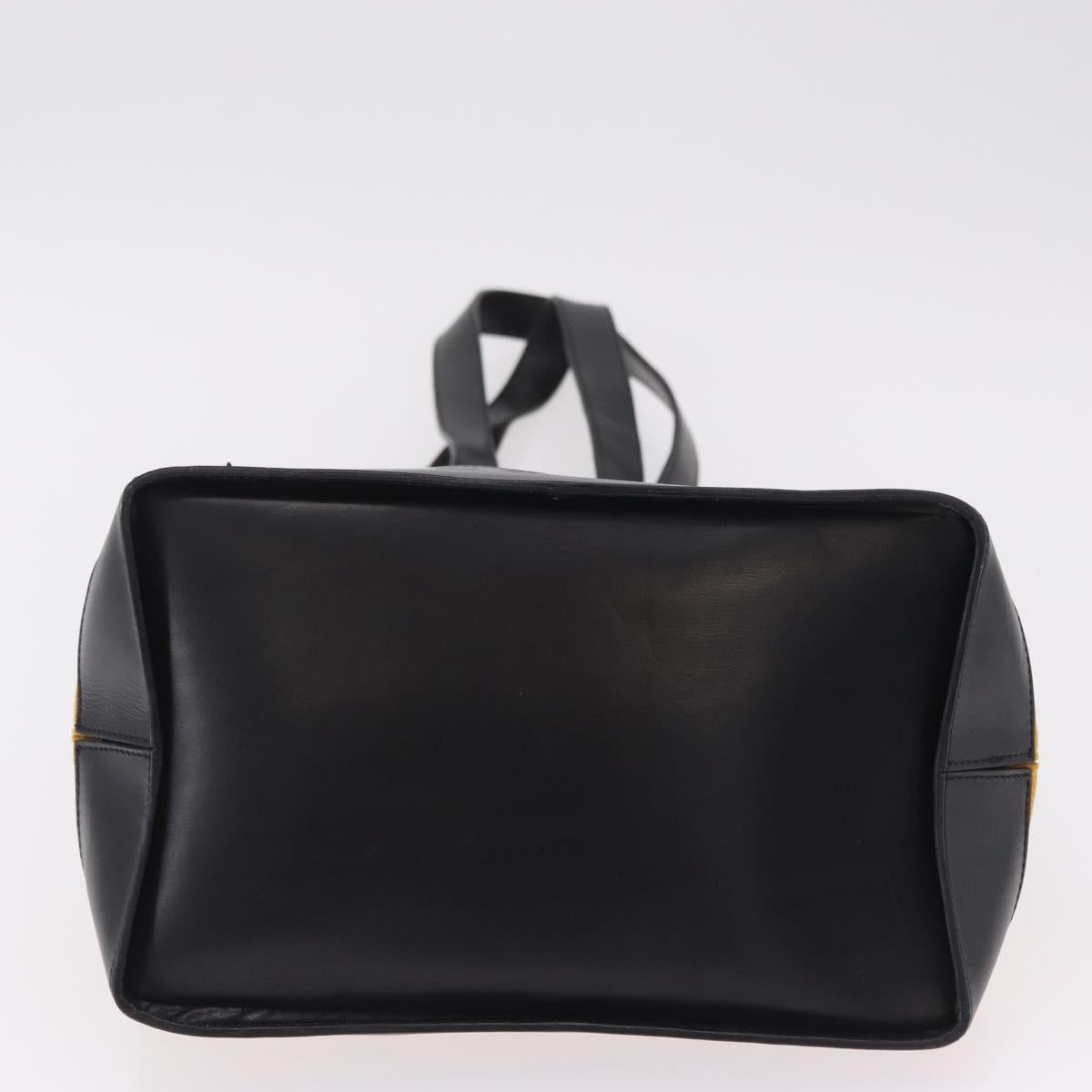 CELINE Tote Bag Suede Yellow Gold Auth ka6374