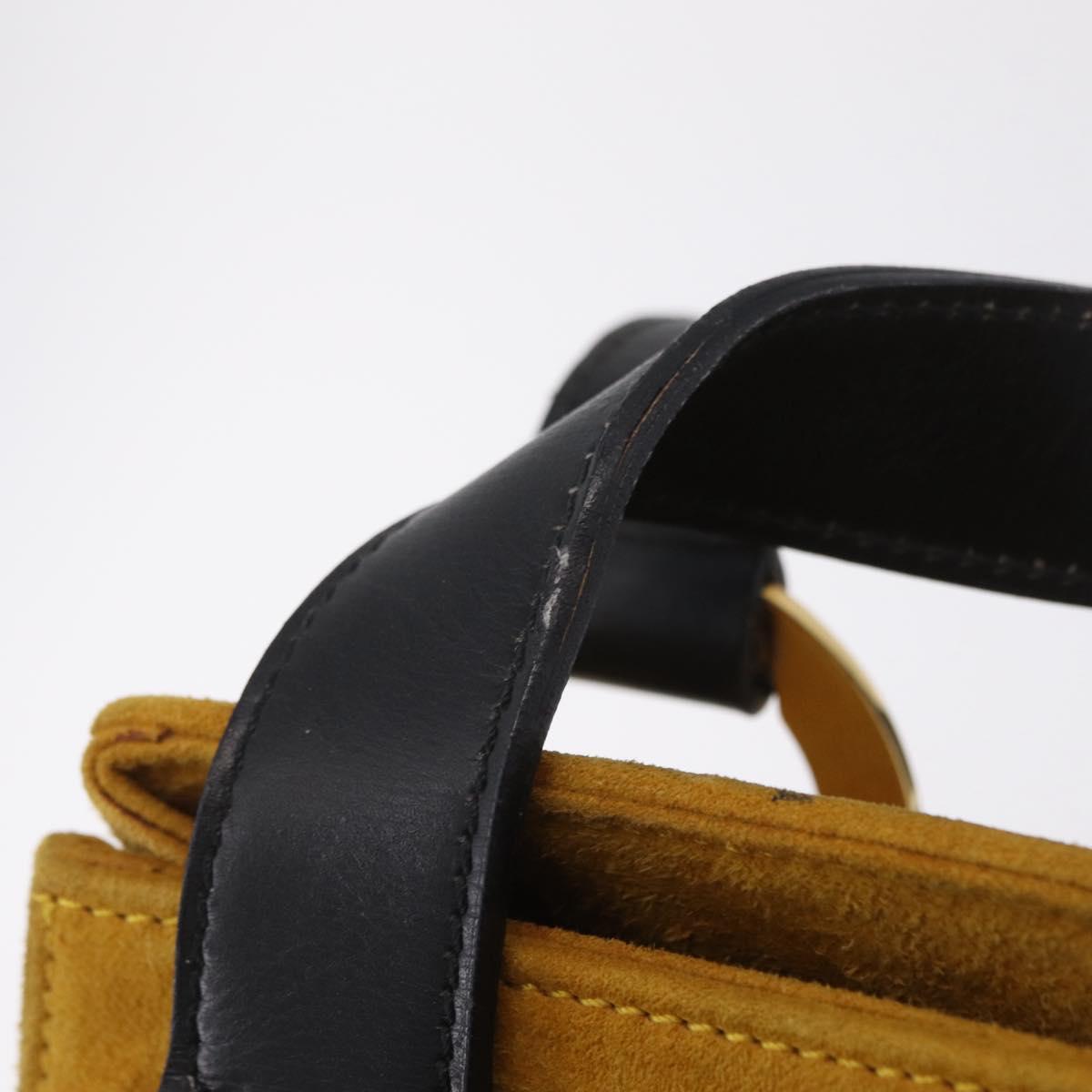 CELINE Tote Bag Suede Yellow Gold Auth ka6374