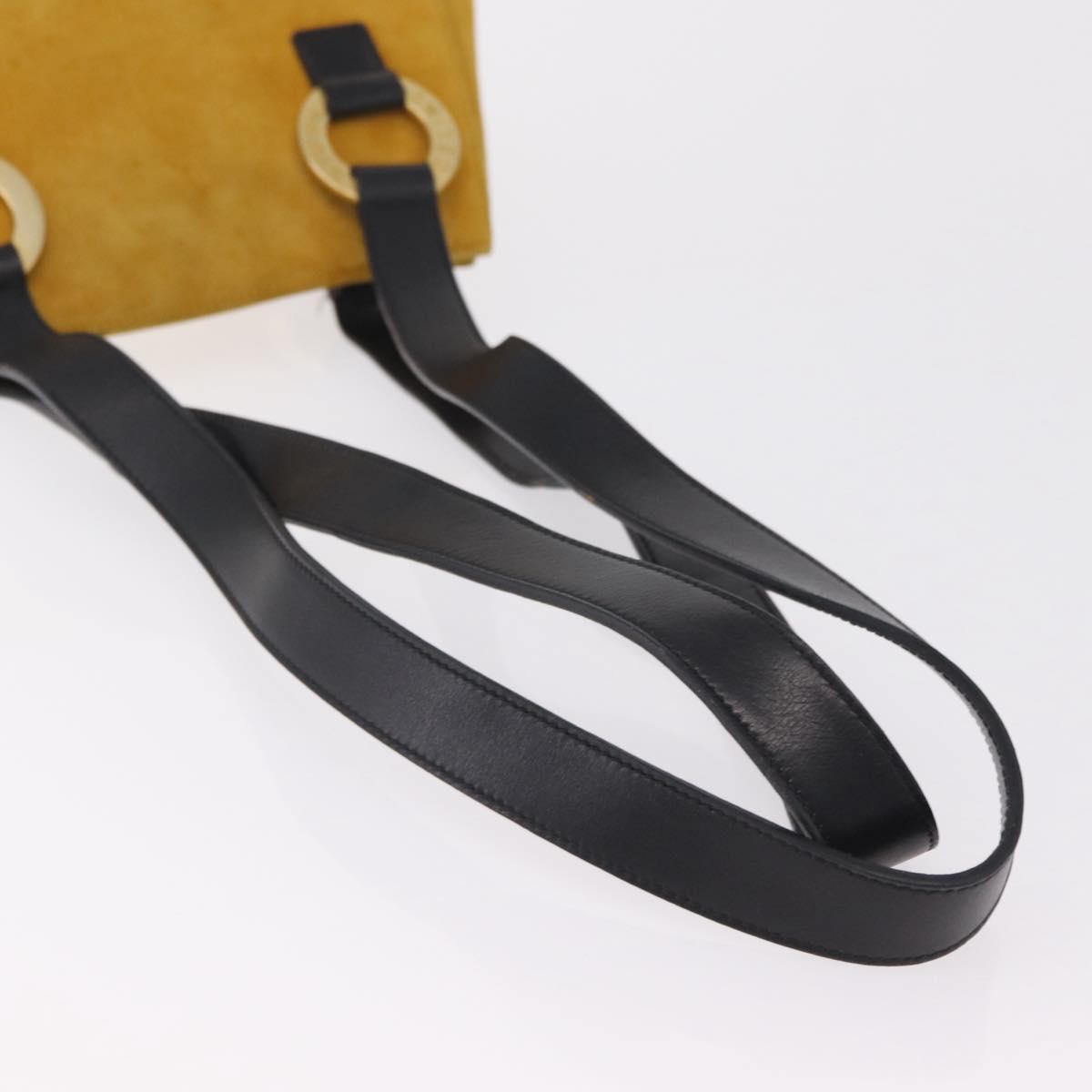 CELINE Tote Bag Suede Yellow Gold Auth ka6374