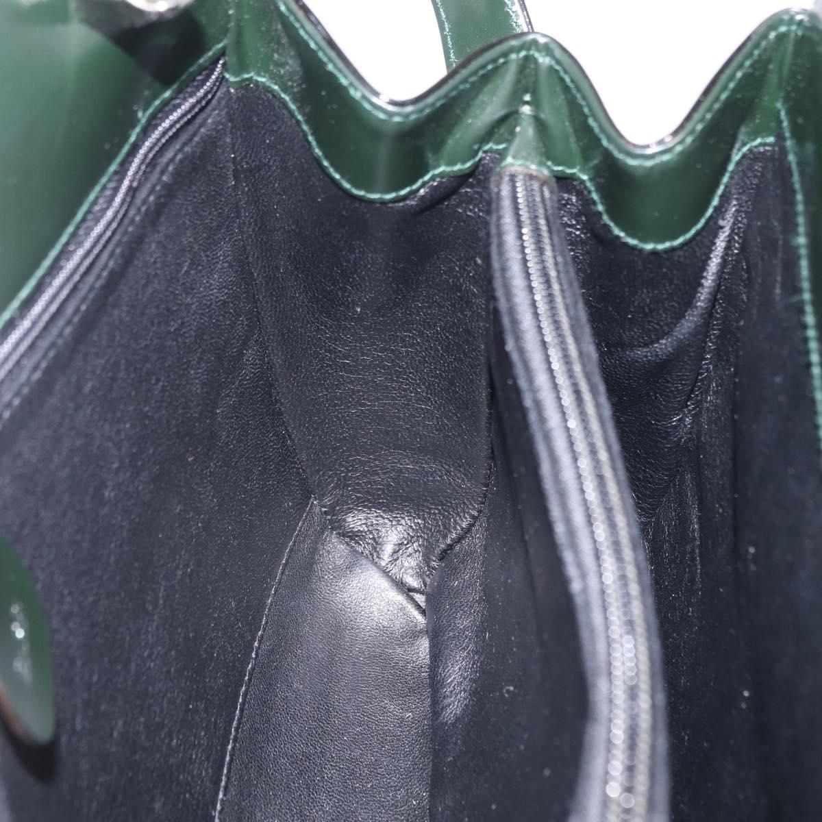 GUCCI Shoulder Bag Patent Leather Black Silver 001 2113 1677 Auth ka6380