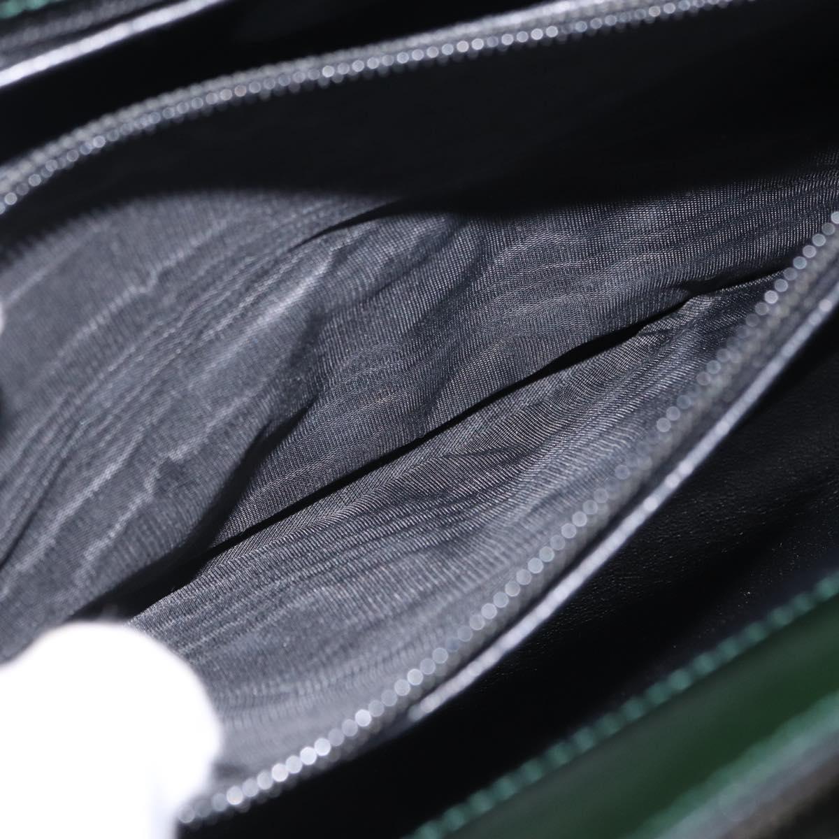 GUCCI Shoulder Bag Patent Leather Black Silver 001 2113 1677 Auth ka6380