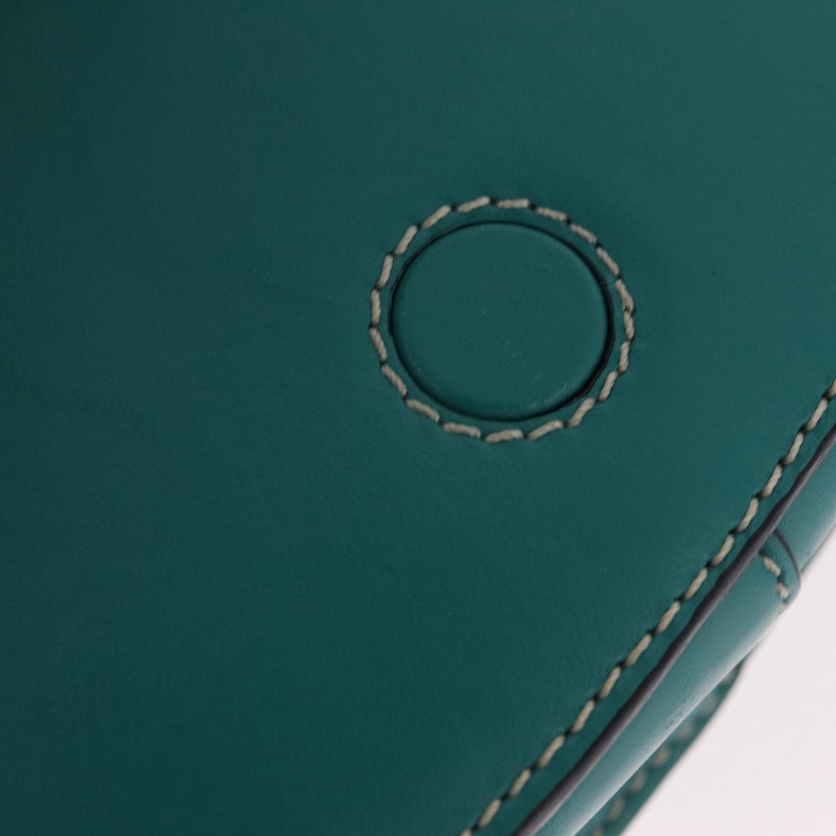 LOEWE Mini Gate Bag Shoulder Bag Leather Green Silver Auth ka6387M