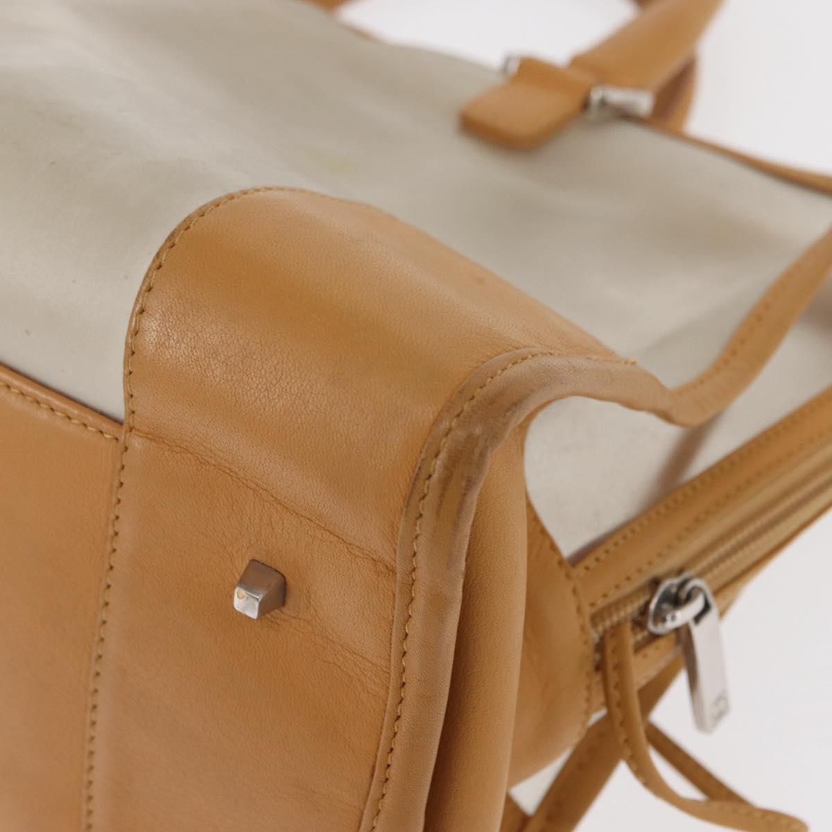 LOEWE Anagram Amazonas Hand Bag Vinyl Leather Clear Silver Auth ka639