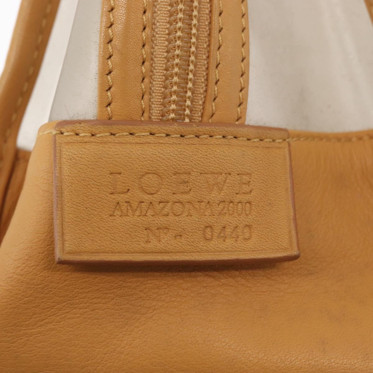 LOEWE Anagram Amazonas Hand Bag Vinyl Leather Clear Silver Auth ka639