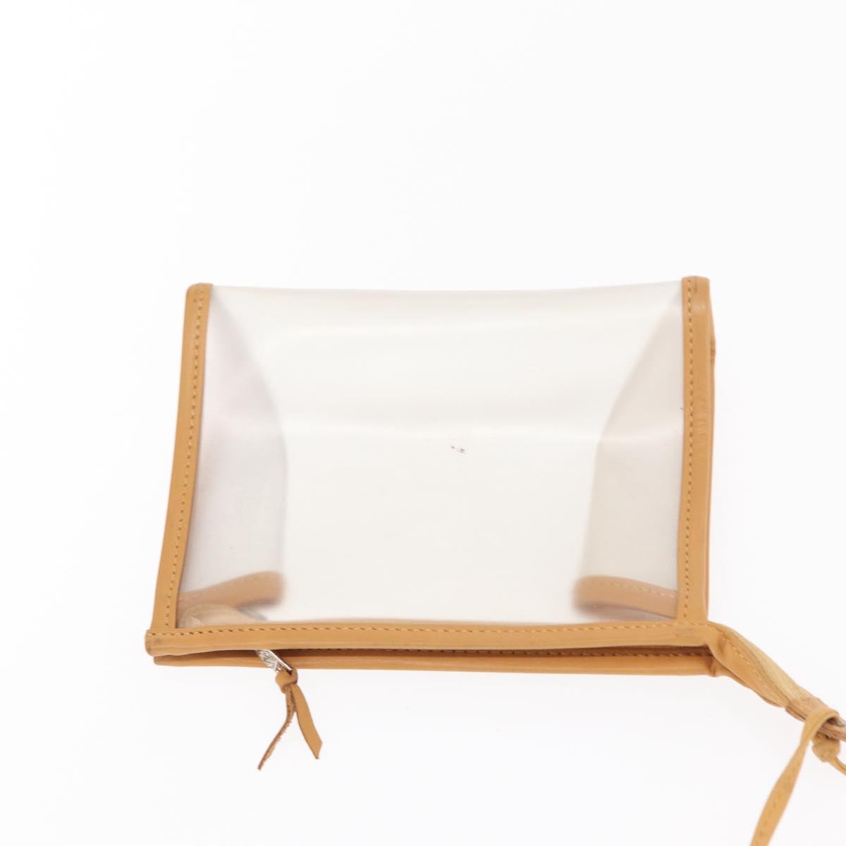 LOEWE Anagram Amazonas Hand Bag Vinyl Leather Clear Silver Auth ka639