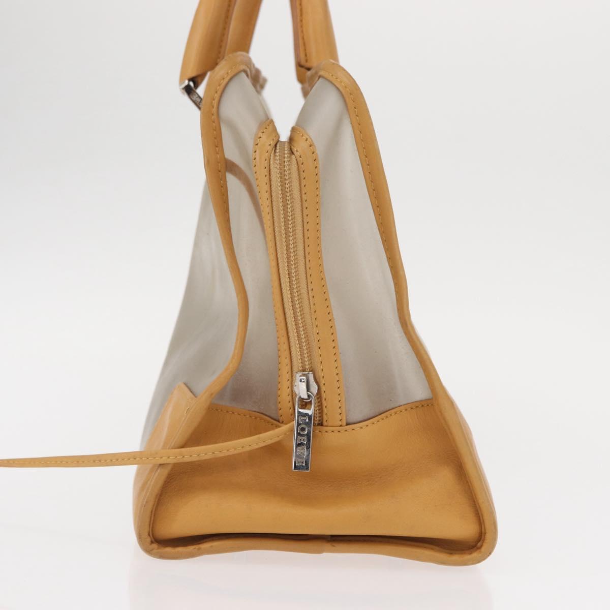 LOEWE Anagram Amazonas Hand Bag Vinyl Leather Clear Silver Auth ka639