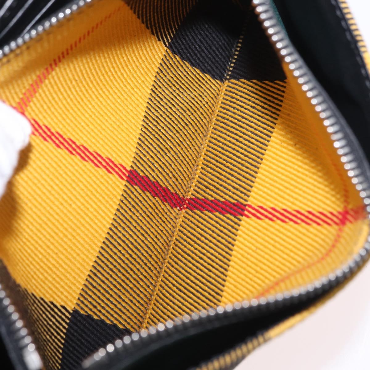 BURBERRY Nova Check Shoulder Bag Canvas Green Silver Auth ka6391A