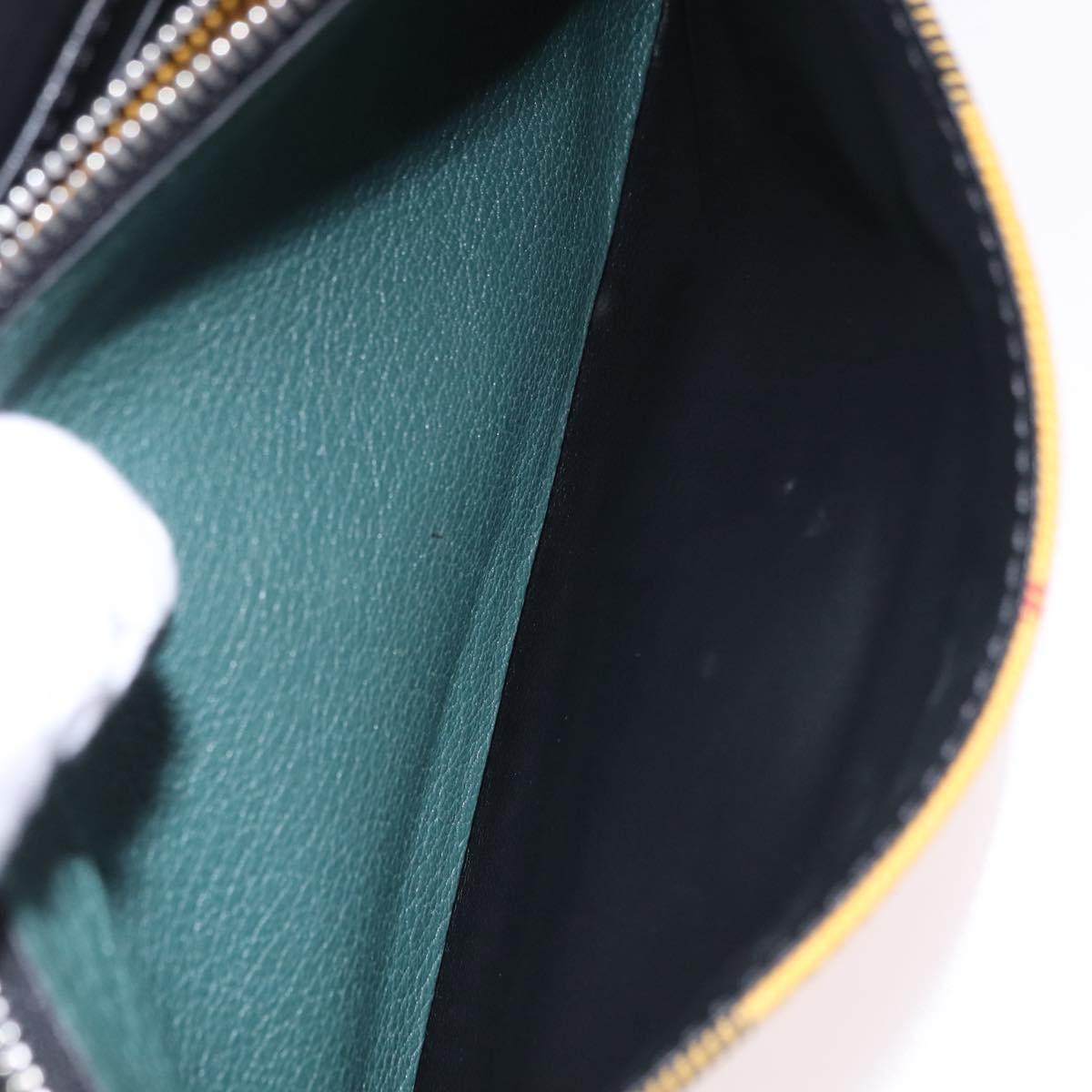 BURBERRY Nova Check Shoulder Bag Canvas Green Silver Auth ka6391A