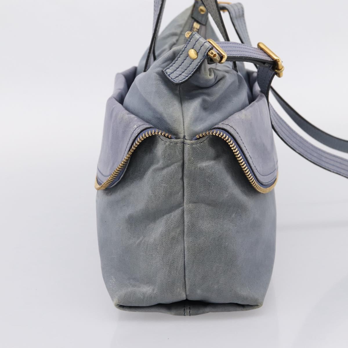 FENDI Hand Bag Leather 2way Purple Gold YX1 2461 Auth ka6396