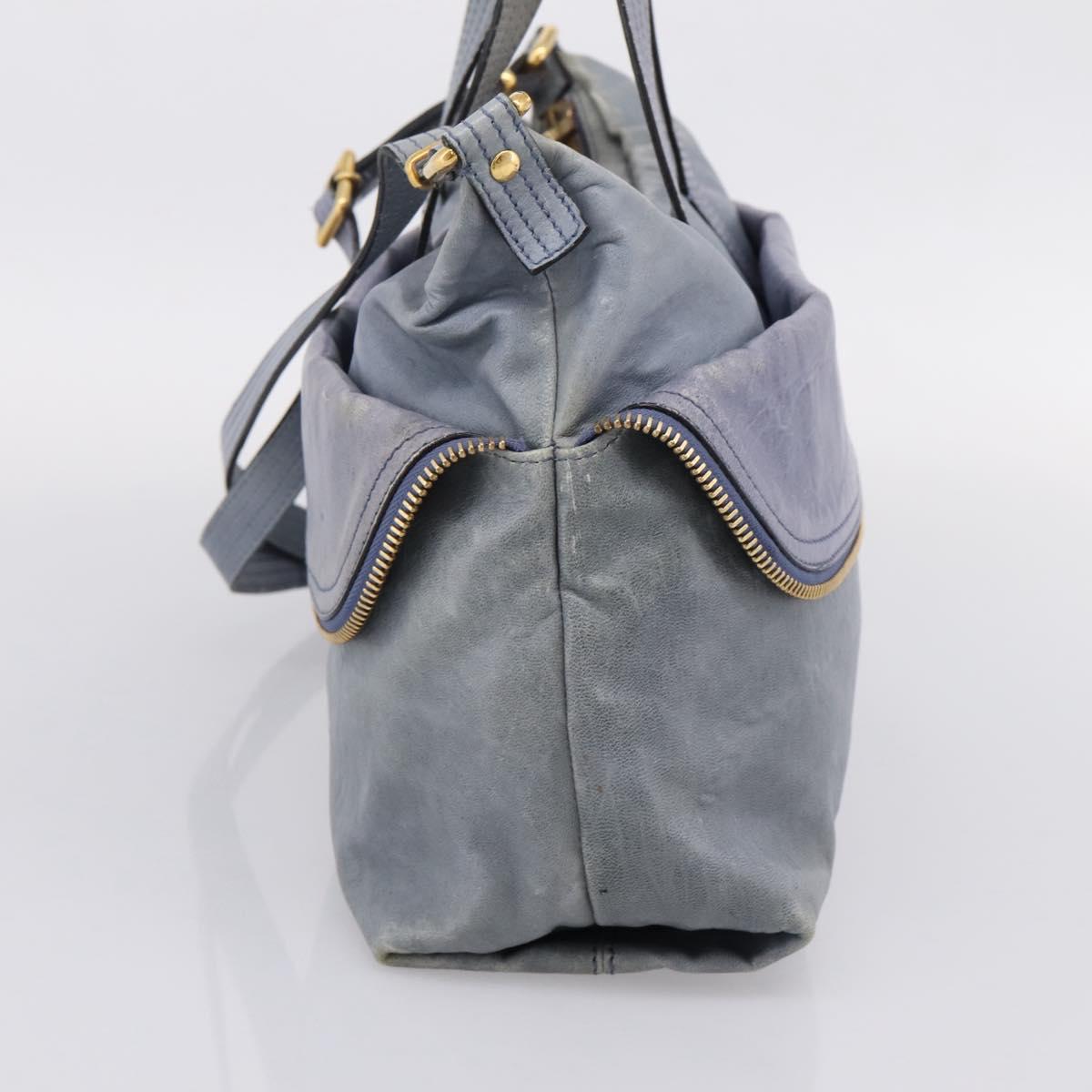 FENDI Hand Bag Leather 2way Purple Gold YX1 2461 Auth ka6396
