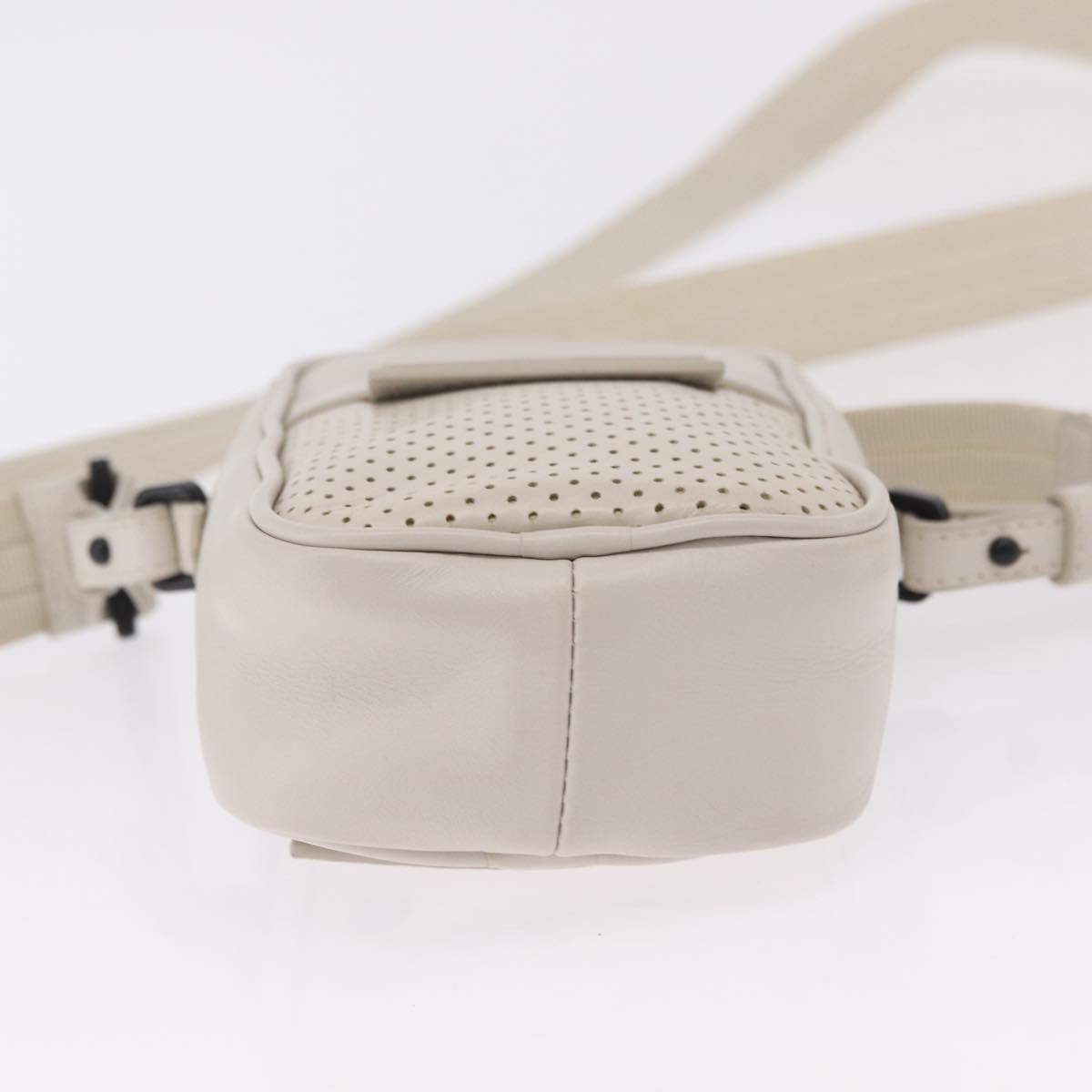 BOTTEGA VENETA Leggero Shoulder Pouch Leather White Auth ka6402
