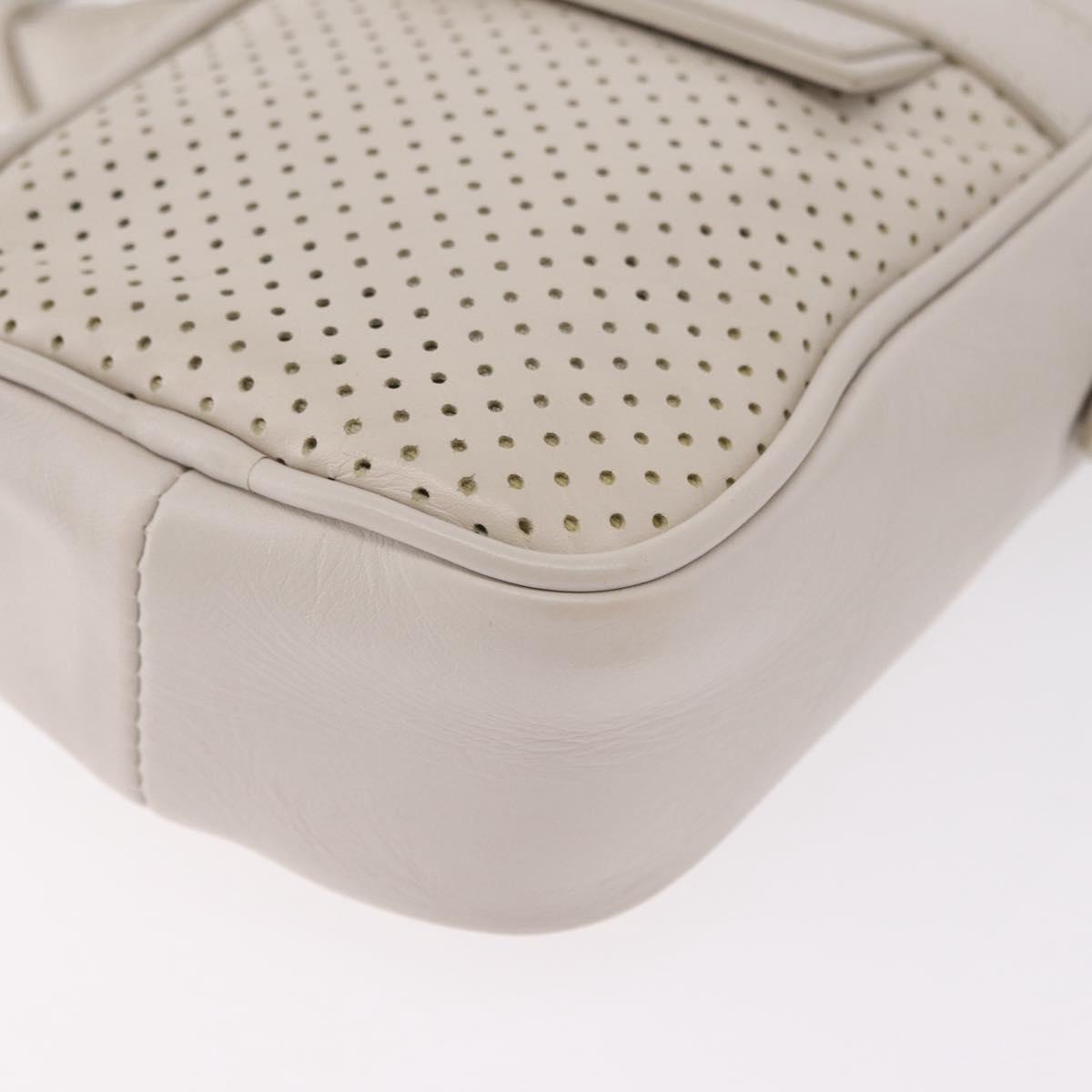 BOTTEGA VENETA Leggero Shoulder Pouch Leather White Auth ka6402
