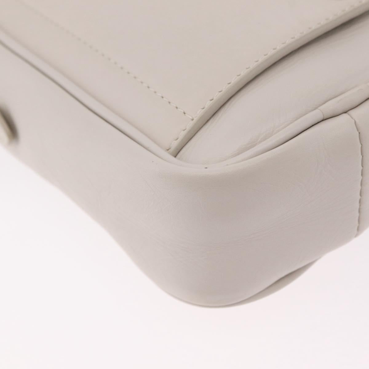 BOTTEGA VENETA Leggero Shoulder Pouch Leather White Auth ka6402
