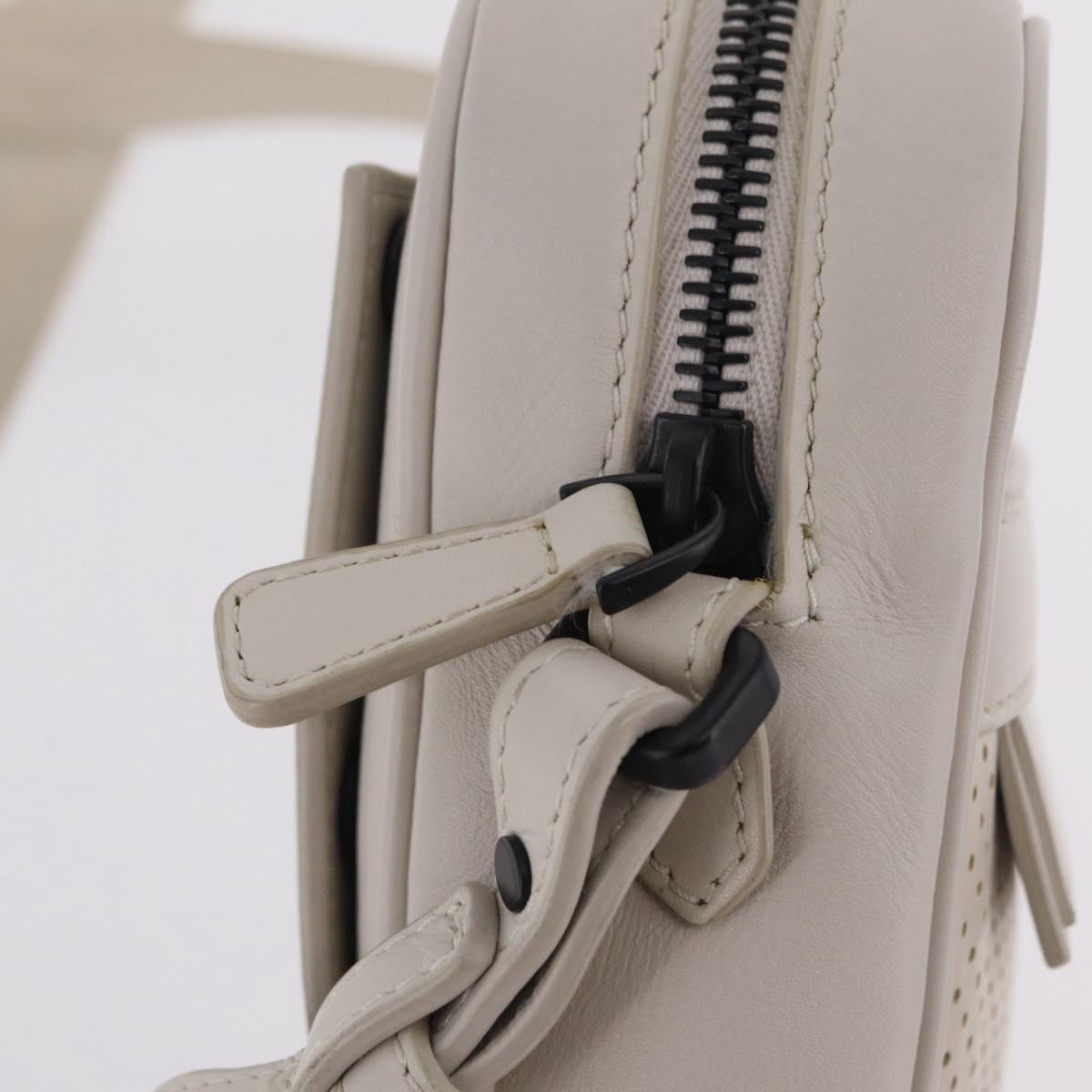 BOTTEGA VENETA Leggero Shoulder Pouch Leather White Auth ka6402