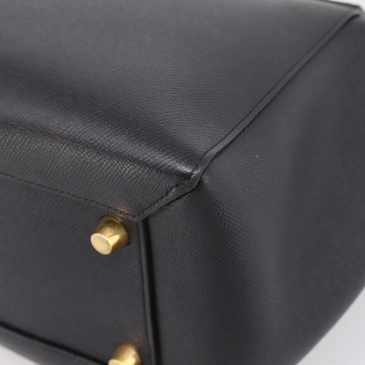 CELINE Belt Bag Hand Bag Leather 2way Black Gold Auth ka6406V