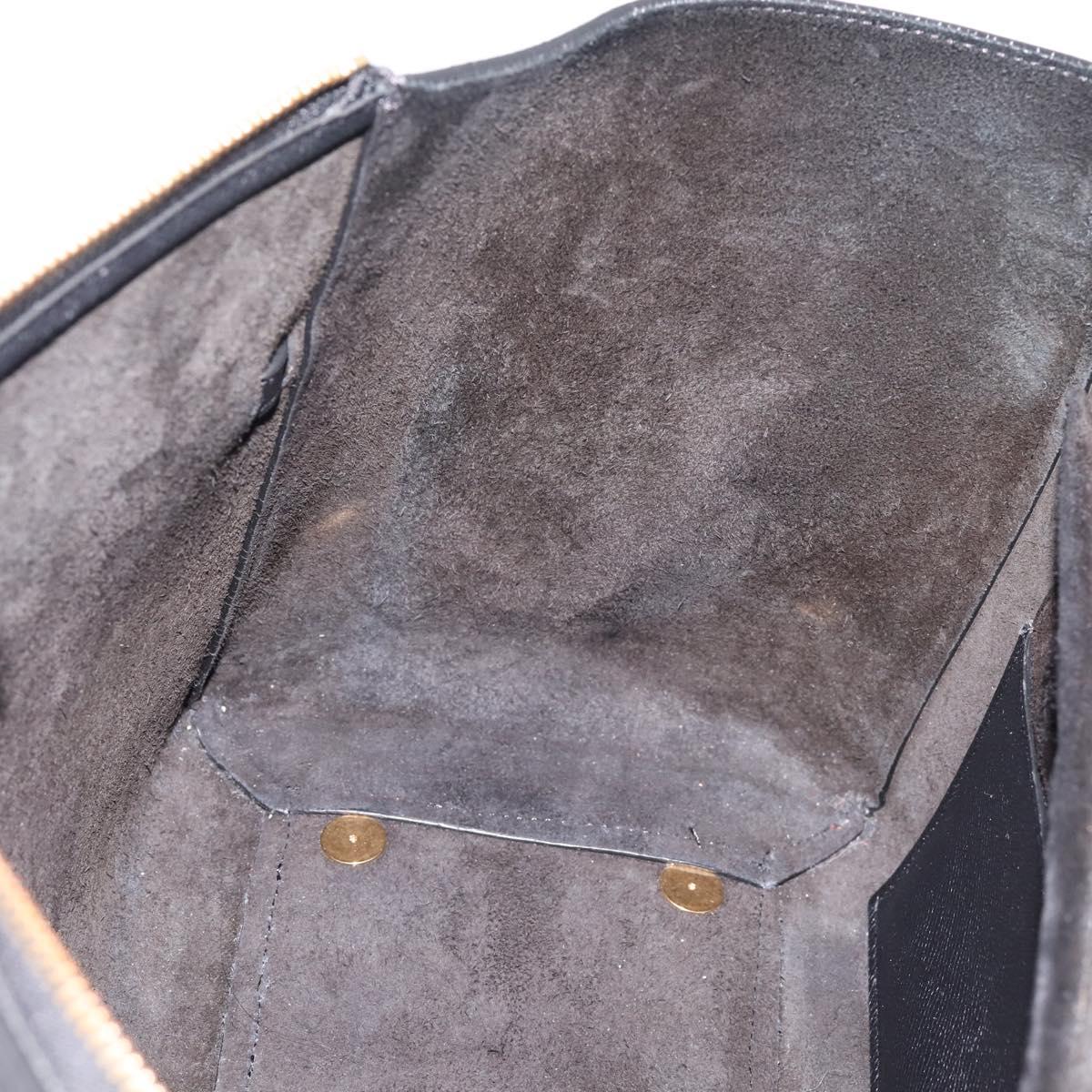 CELINE Belt Bag Hand Bag Leather 2way Black Gold Auth ka6406V
