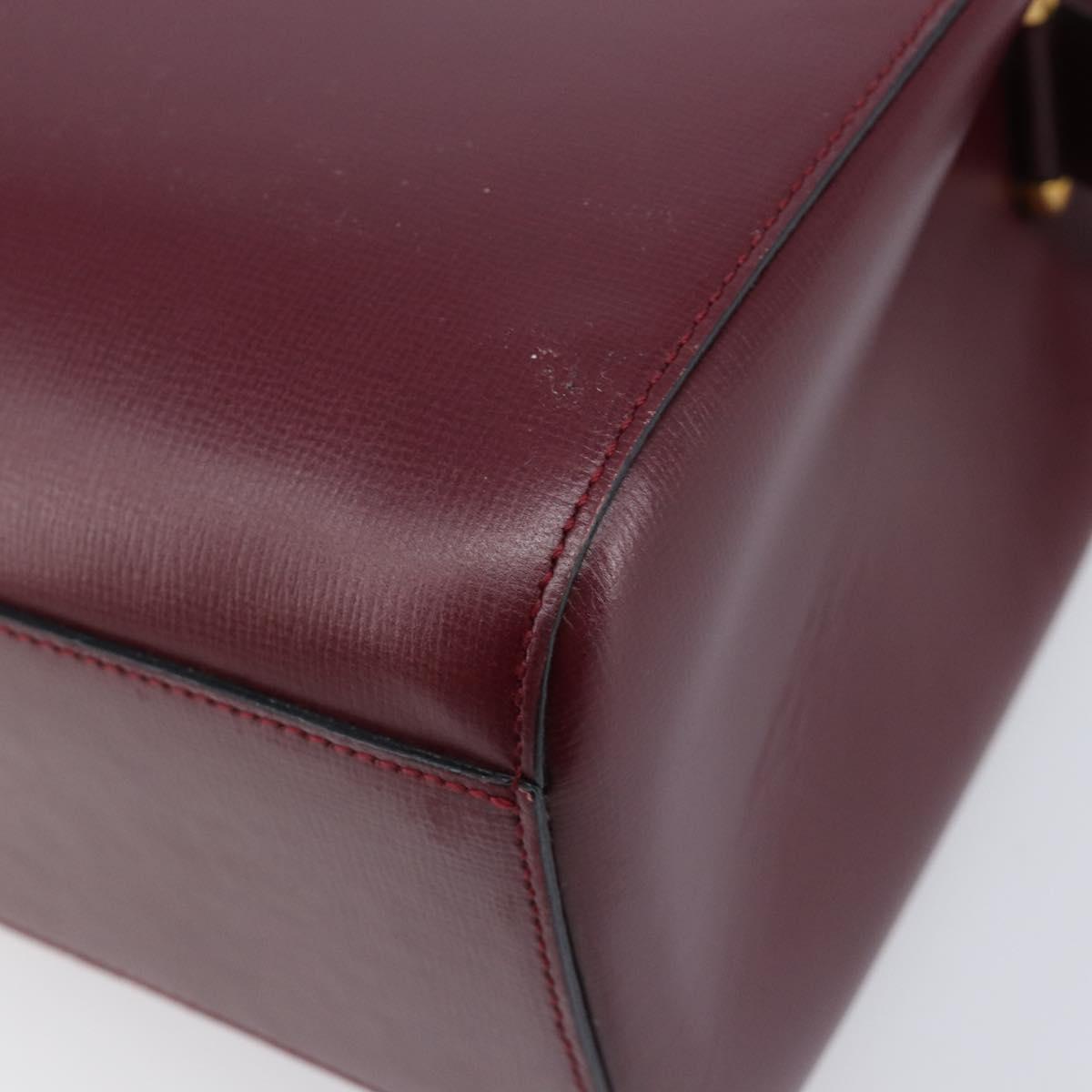 CARTIER Must Line Shoulder Bag Leather Bordeaux Gold Auth ka6410