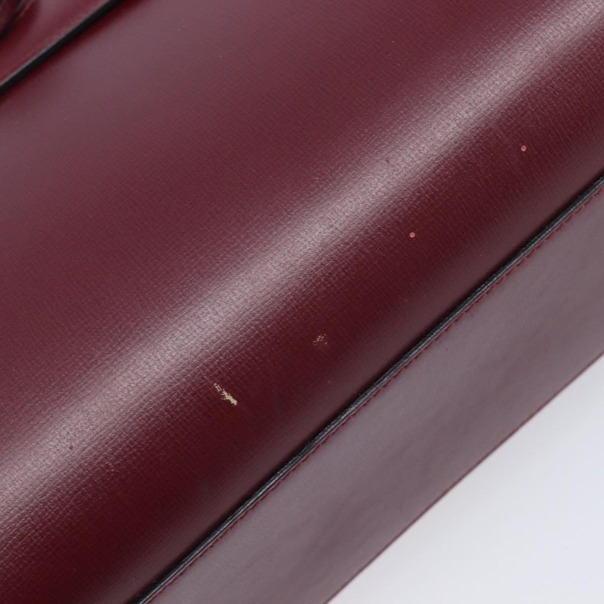 CARTIER Must Line Shoulder Bag Leather Bordeaux Gold Auth ka6410