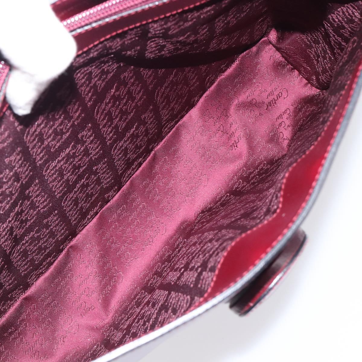 CARTIER Must Line Shoulder Bag Leather Bordeaux Gold Auth ka6410