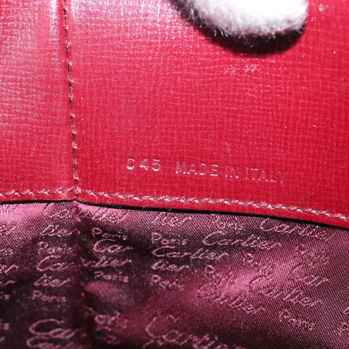 CARTIER Must Line Shoulder Bag Leather Bordeaux Gold Auth ka6410