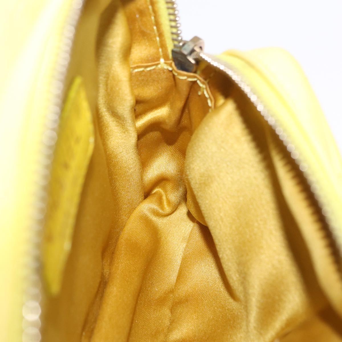 CHANEL Matelasse Chain Shoulder Bag Lamb Skin Yellow Gold CC Auth ka6413M