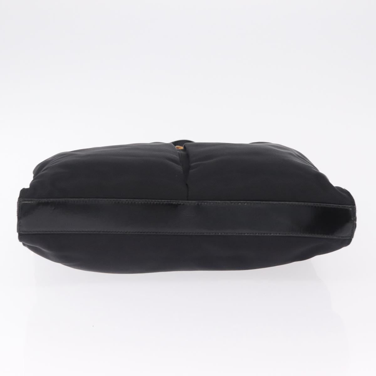 GUCCI Bamboo Hand Bag Nylon 2way Black Silver 001 2855 1875 5 Auth ka6416