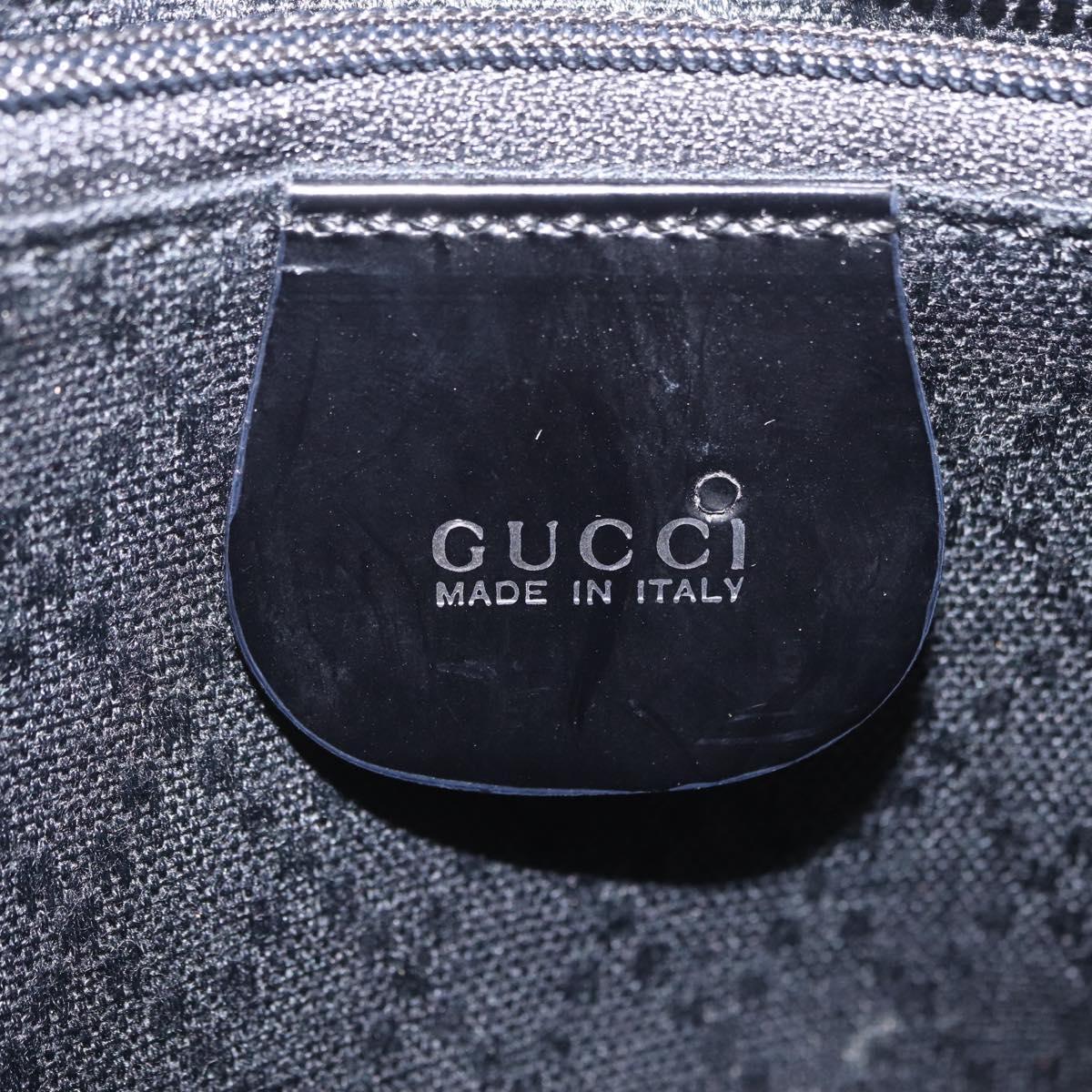 GUCCI Bamboo Hand Bag Nylon 2way Black Silver 001 2855 1875 5 Auth ka6416