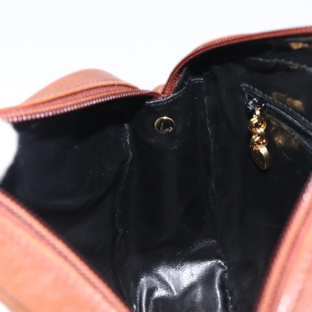 Salvatore Ferragamo Vala Shoulder Bag Leather Gold Brown Auth ka6418