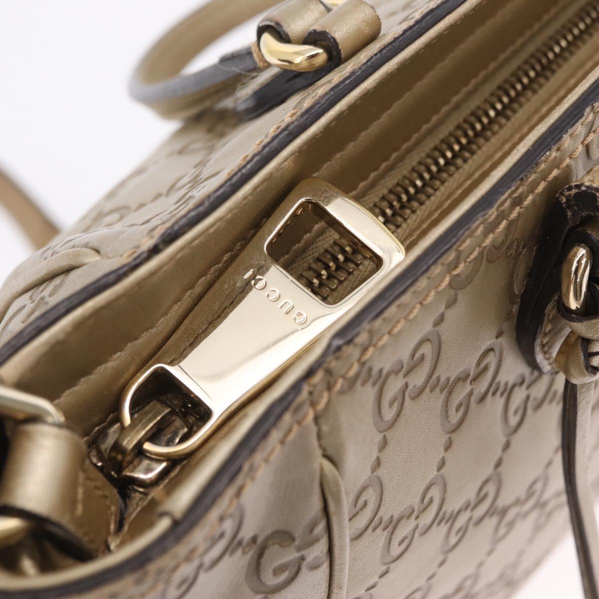 GUCCI GG Canvas Guccissima Hand Bag 2way Gold 353121 Auth ka6419