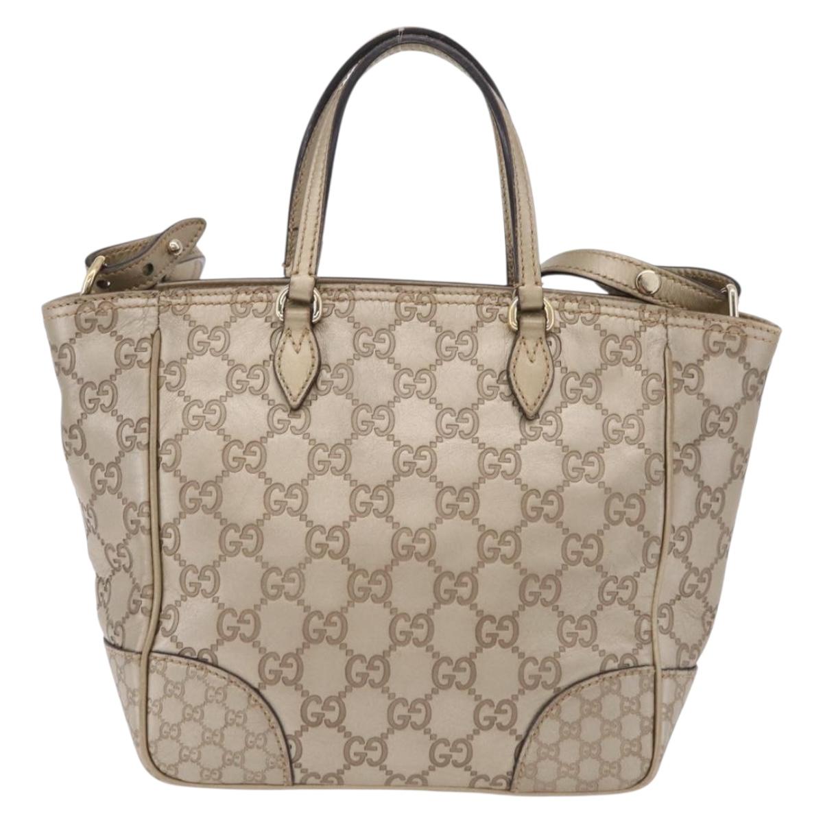 GUCCI GG Canvas Guccissima Hand Bag 2way Gold 353121 Auth ka6419
