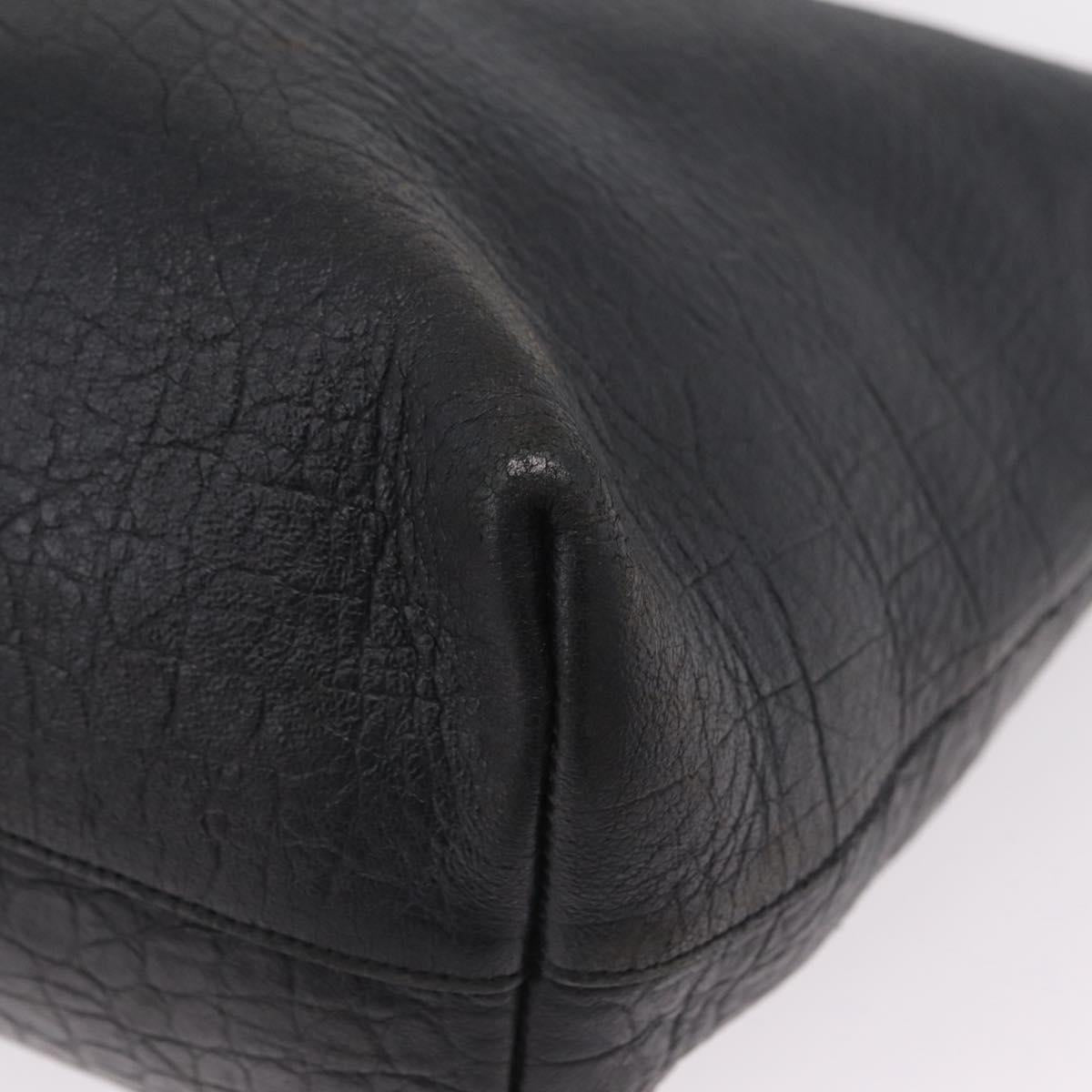 Saint Laurent Tote Bag Leather Black Silver 600261 Auth ka6434V