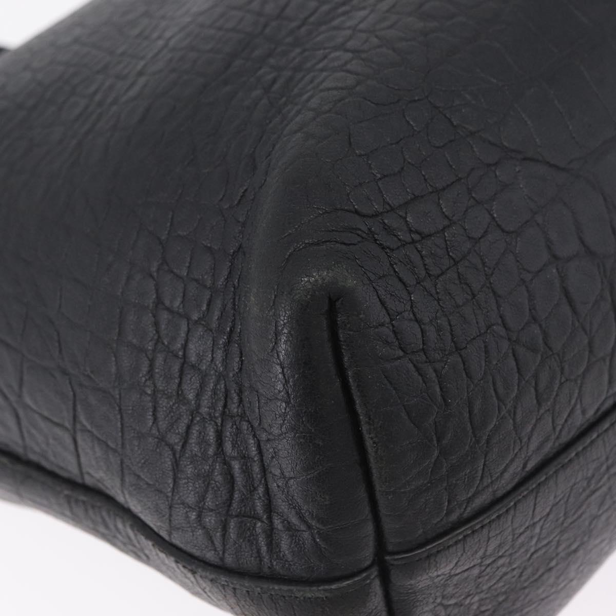 Saint Laurent Tote Bag Leather Black Silver 600261 Auth ka6434V