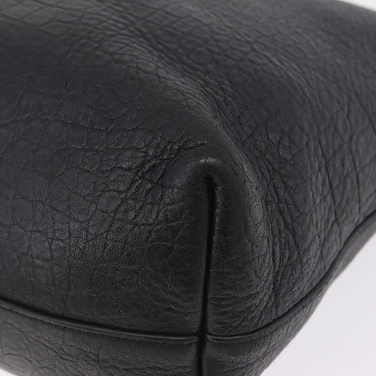Saint Laurent Tote Bag Leather Black Silver 600261 Auth ka6434V