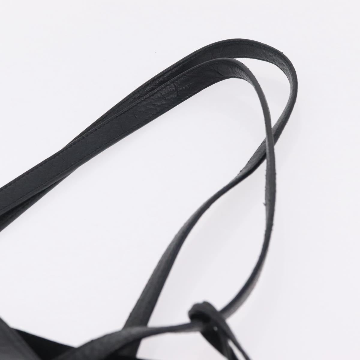 Saint Laurent Tote Bag Leather Black Silver 600261 Auth ka6434V
