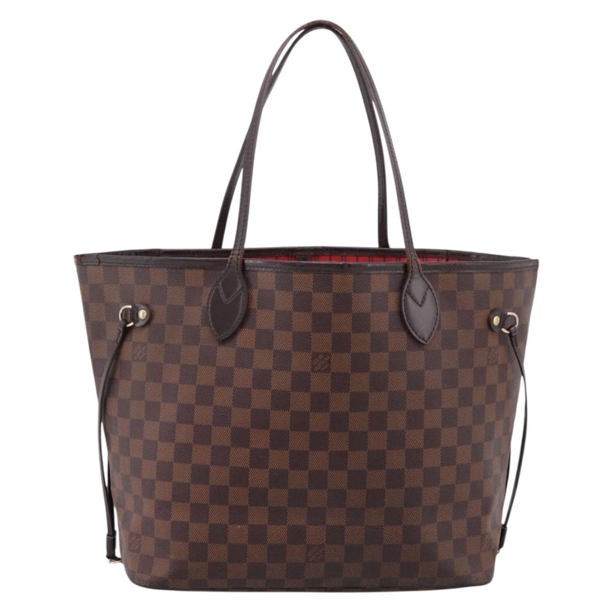 LOUIS VUITTON Damier Ebene Neverfull MM Tote Bag N51105 LV Auth ka6436