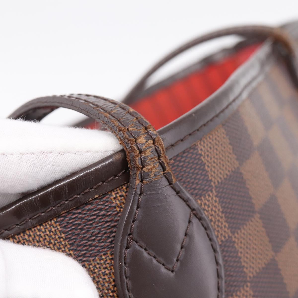 LOUIS VUITTON Damier Ebene Neverfull MM Tote Bag N51105 LV Auth ka6436