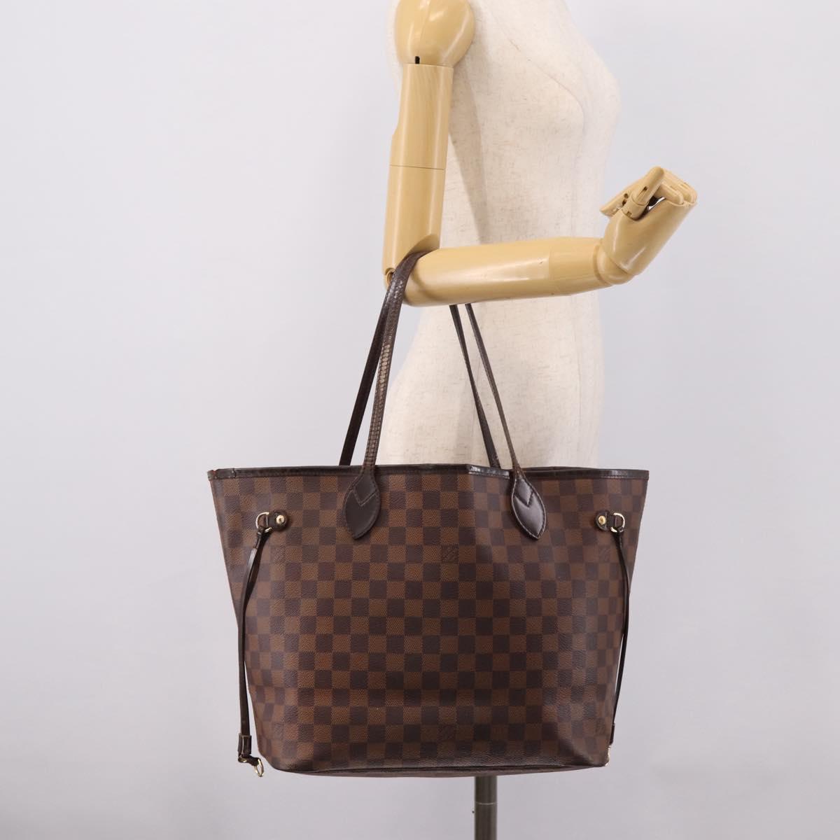 LOUIS VUITTON Damier Ebene Neverfull MM Tote Bag N51105 LV Auth ka6436
