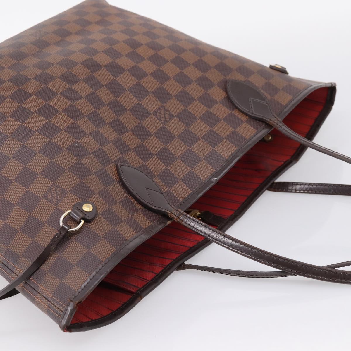 LOUIS VUITTON Damier Ebene Neverfull MM Tote Bag N51105 LV Auth ka6436