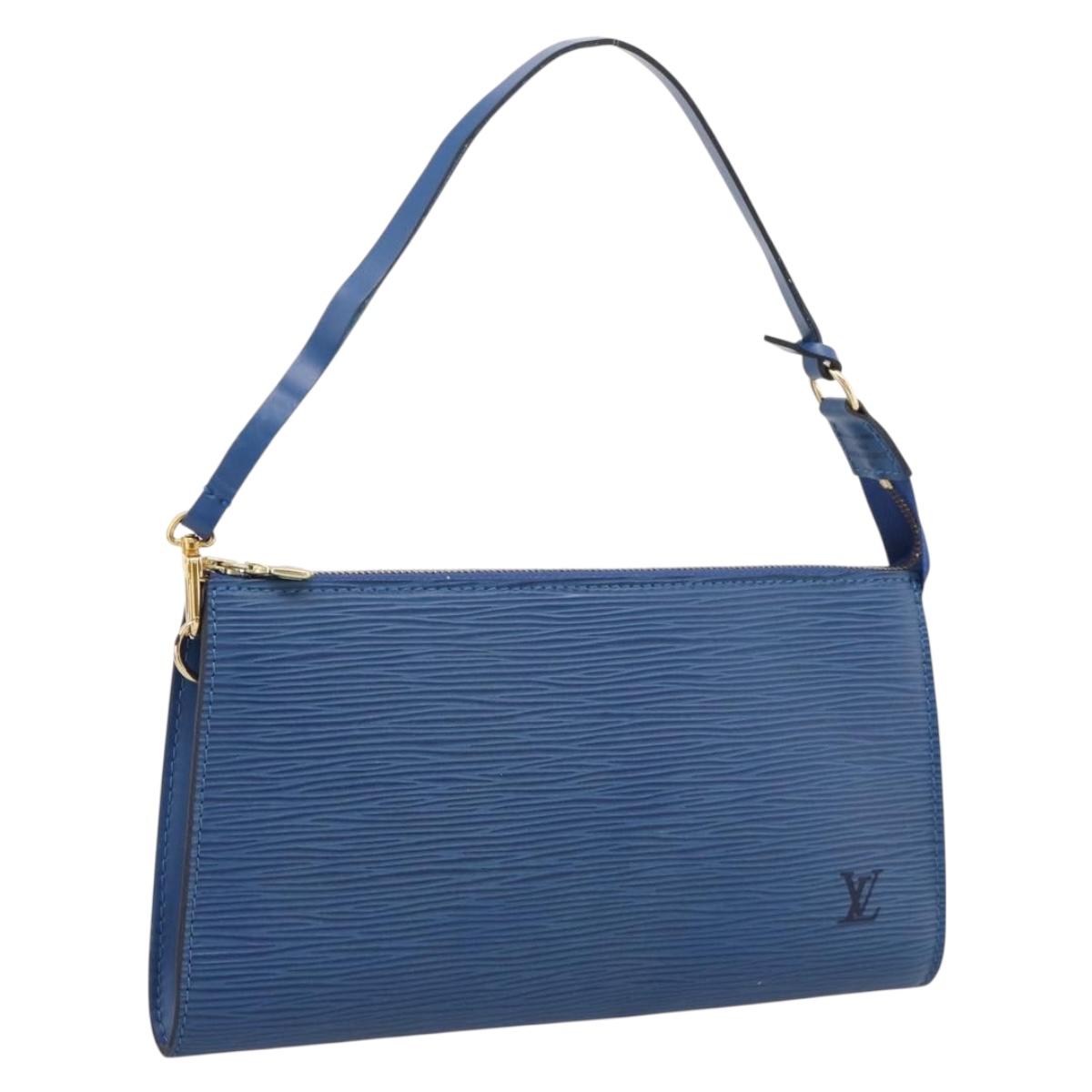 LOUIS VUITTON Epi Pochette Accessoires Accessory Pouch Blue M52985 Auth ka6445A