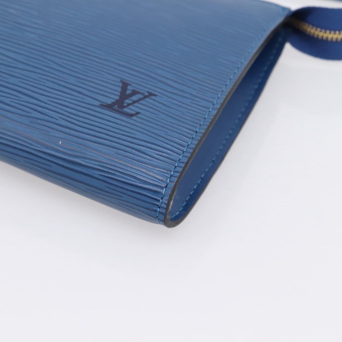 LOUIS VUITTON Epi Pochette Accessoires Accessory Pouch Blue M52985 Auth ka6445A