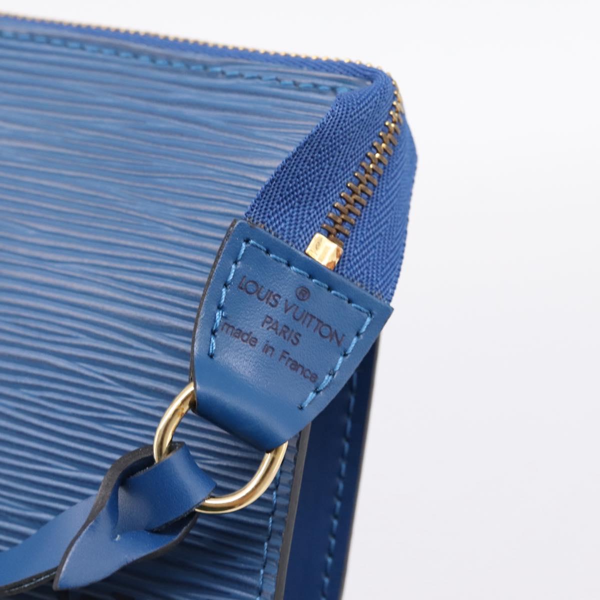 LOUIS VUITTON Epi Pochette Accessoires Accessory Pouch Blue M52985 Auth ka6445A