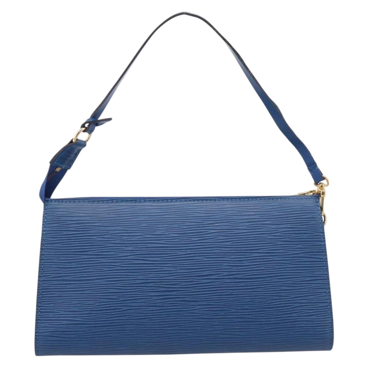 LOUIS VUITTON Epi Pochette Accessoires Accessory Pouch Blue M52985 Auth ka6445A