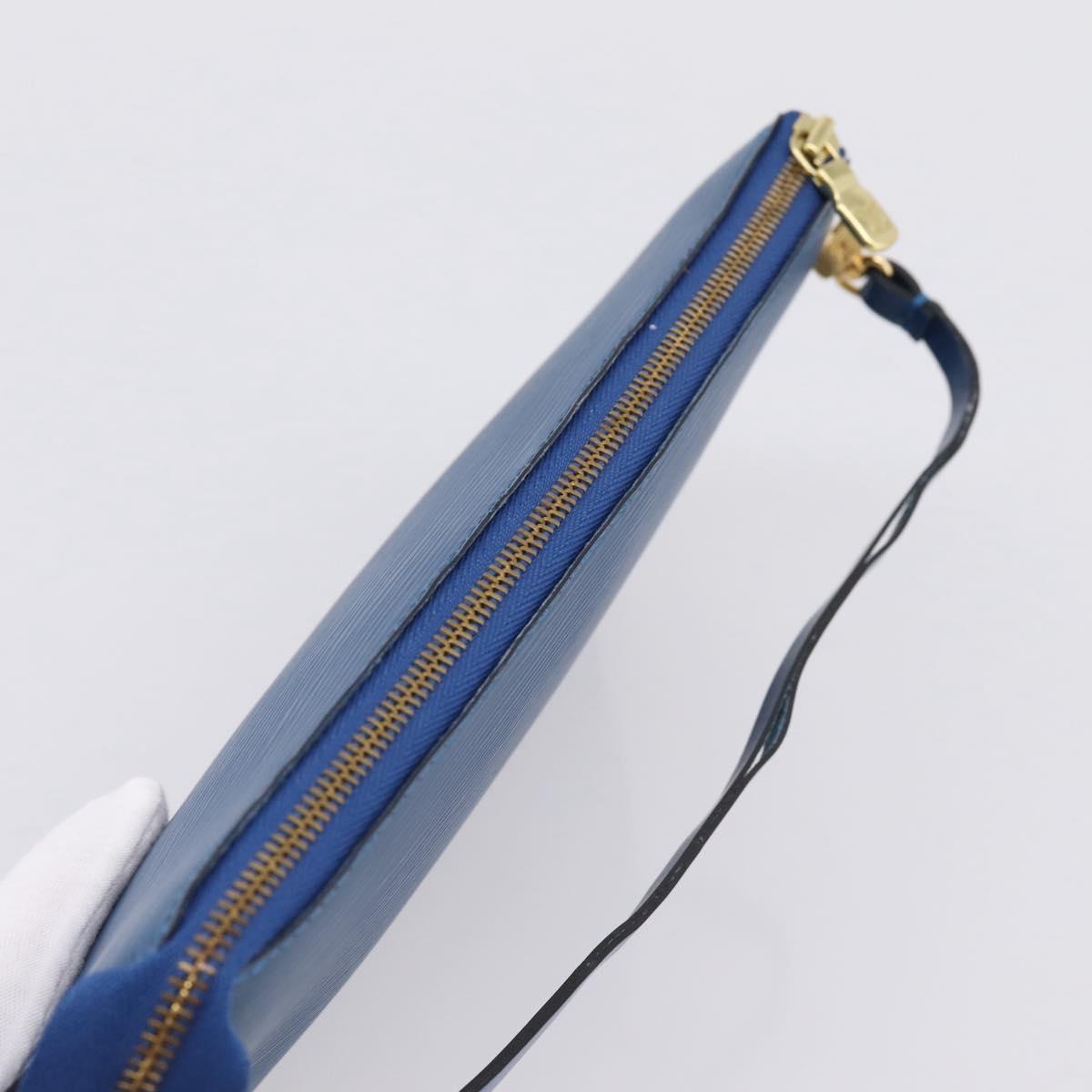 LOUIS VUITTON Epi Pochette Accessoires Accessory Pouch Blue M52985 Auth ka6445A
