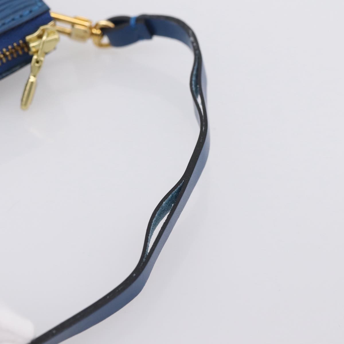 LOUIS VUITTON Epi Pochette Accessoires Accessory Pouch Blue M52985 Auth ka6445A